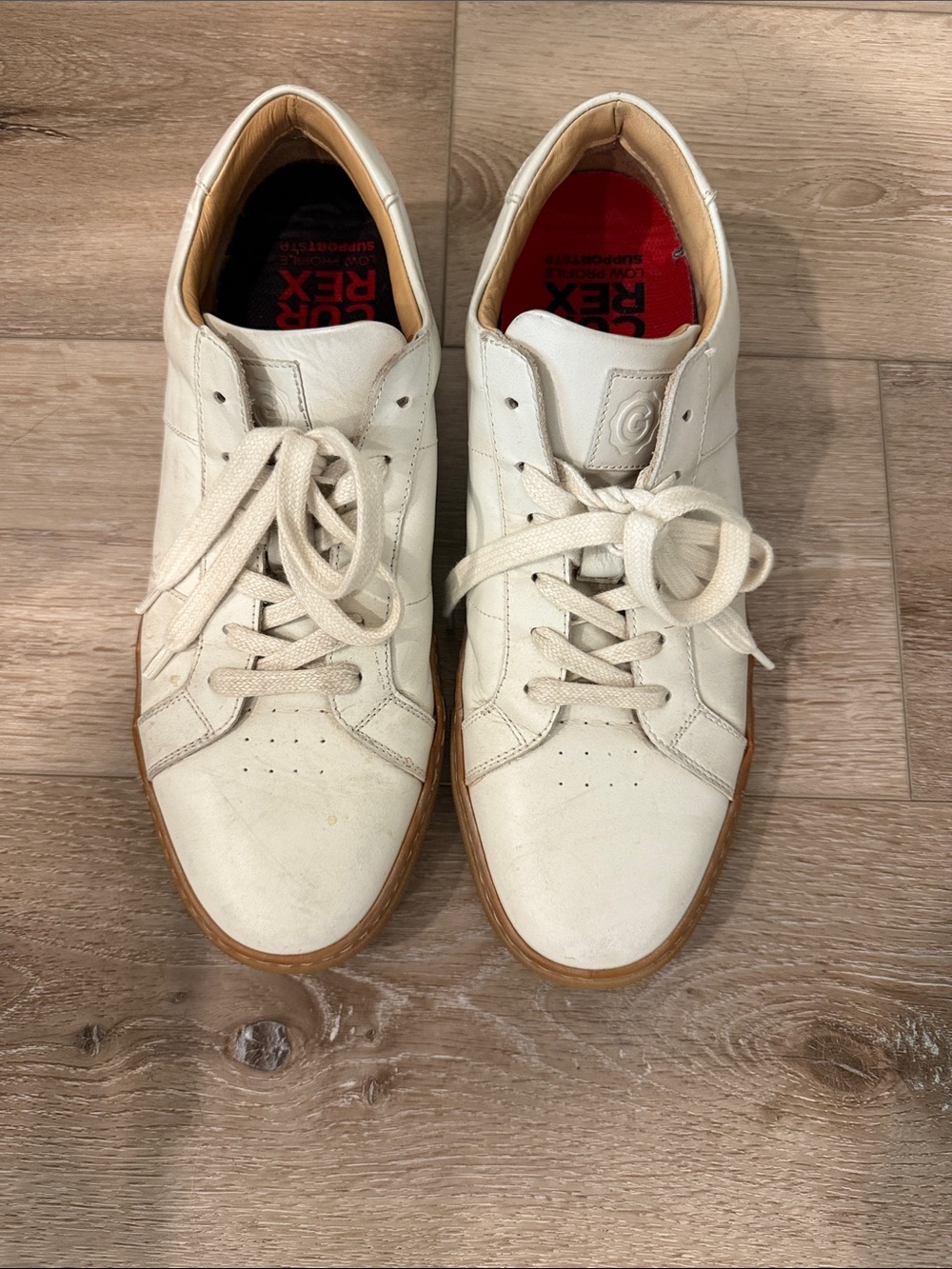 Greats White Leather Sneakers with Gum Sole